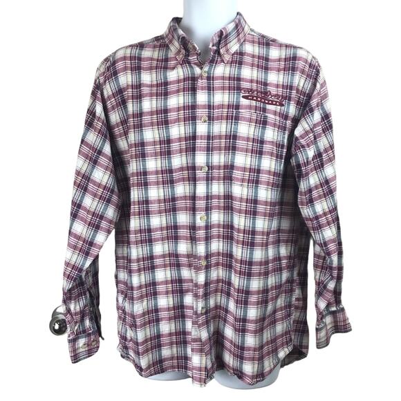 Cowboy Hardware Burgundy Western Button Down Shirt Large - Picture 1 of 5